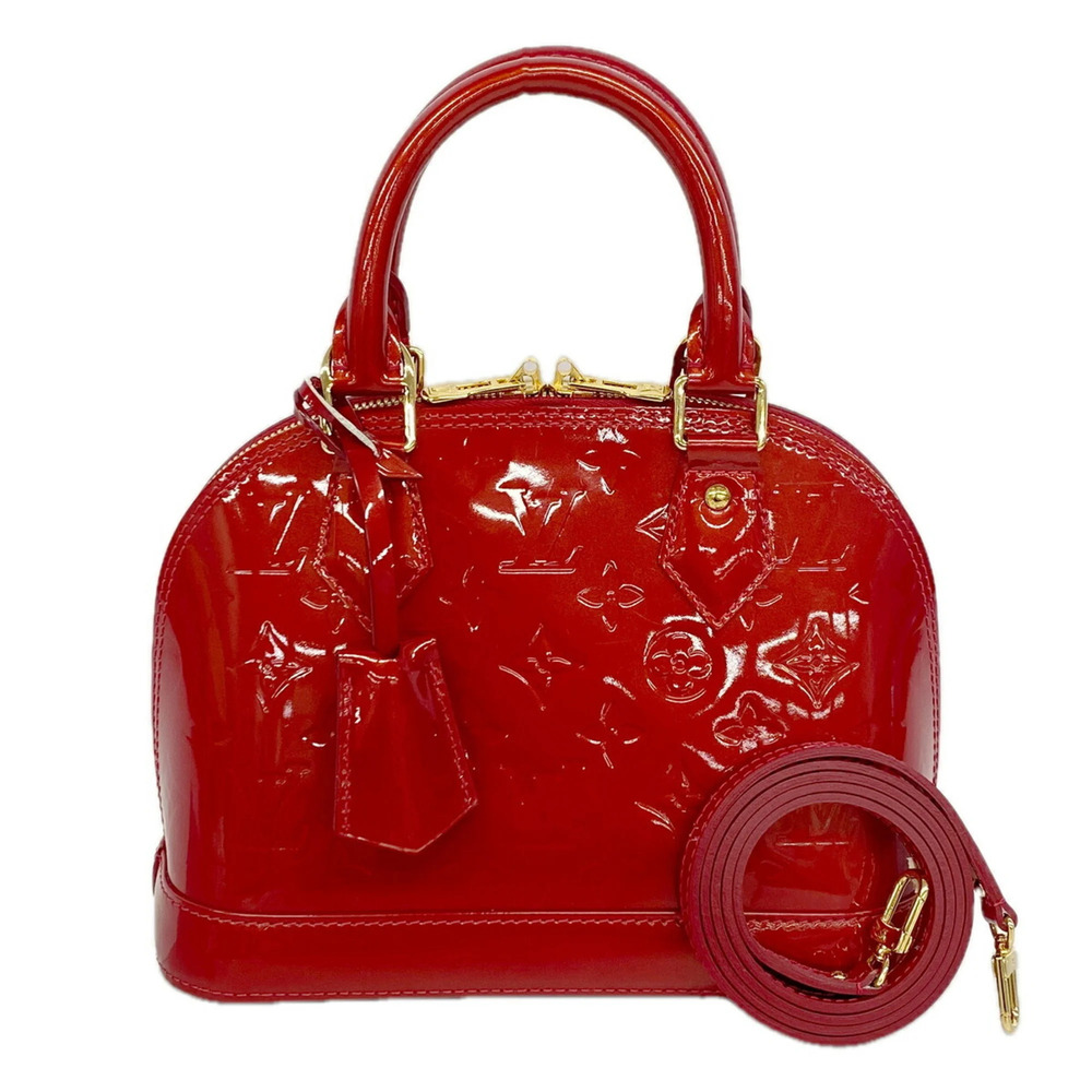 Louis Vuitton Alma BB Vernis Handbag M91698 Rouge Grenadine 2-way bag for women